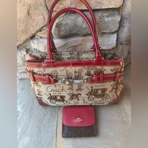 Coach Red and Brown Women's Bag
